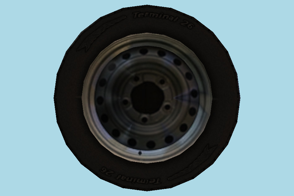 Terminal 26 Wheel Tire Low-poly 3d model